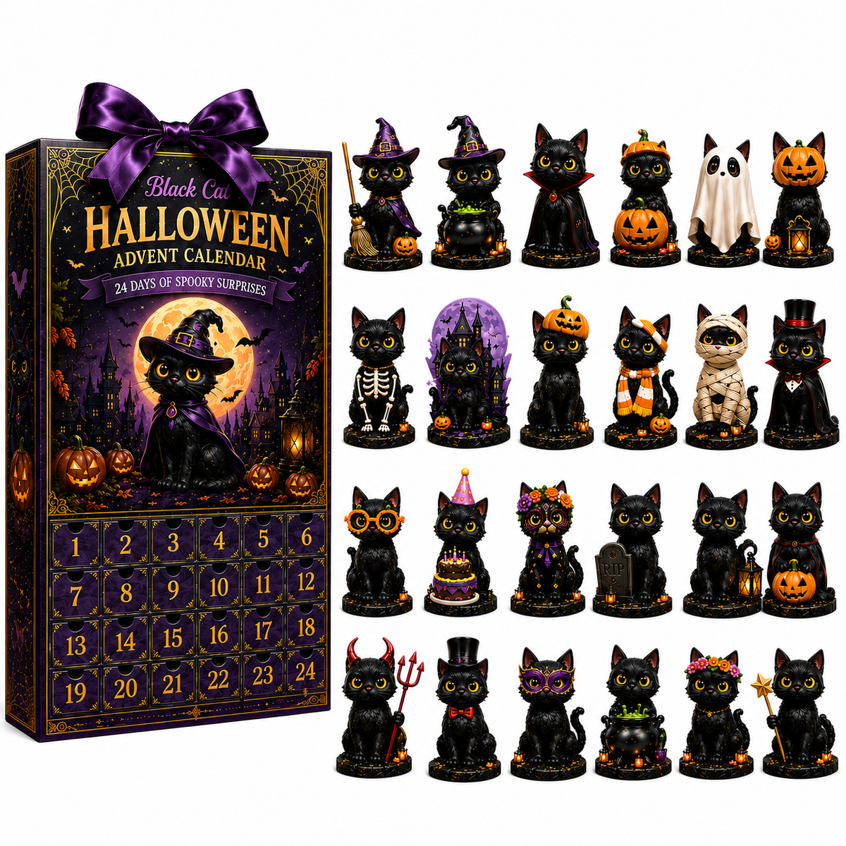 24-Day Christmas Advent Calendar – Halloween Black Cat Ornament | pinkdiy