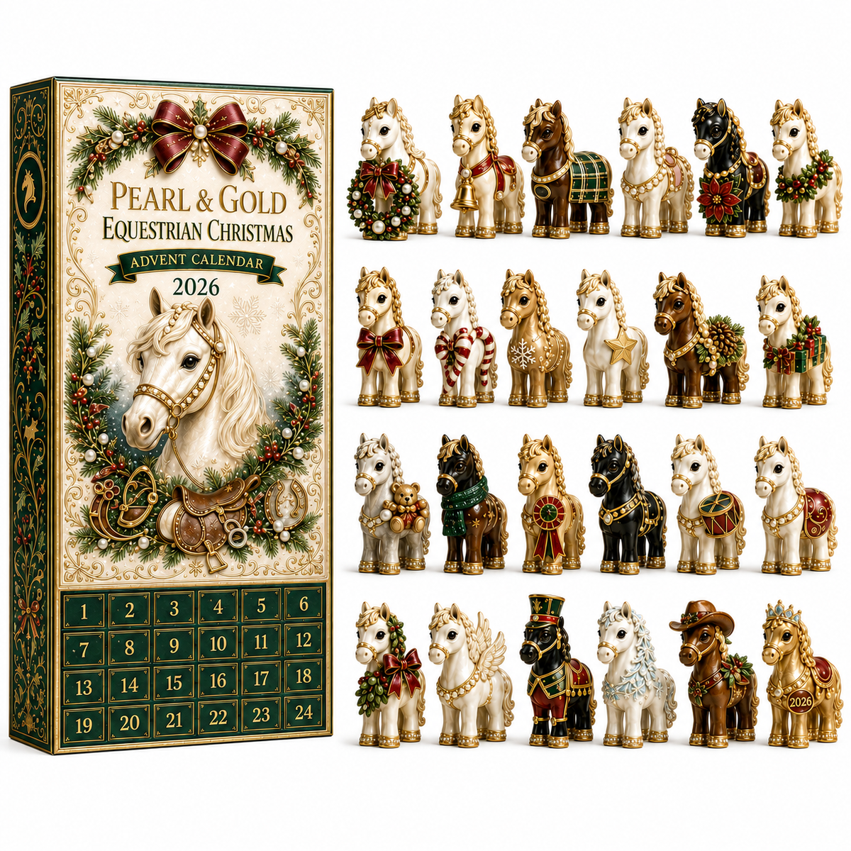 24-Day Advent Calendar Blind Box | Elegant Equestrian Figurines Gift