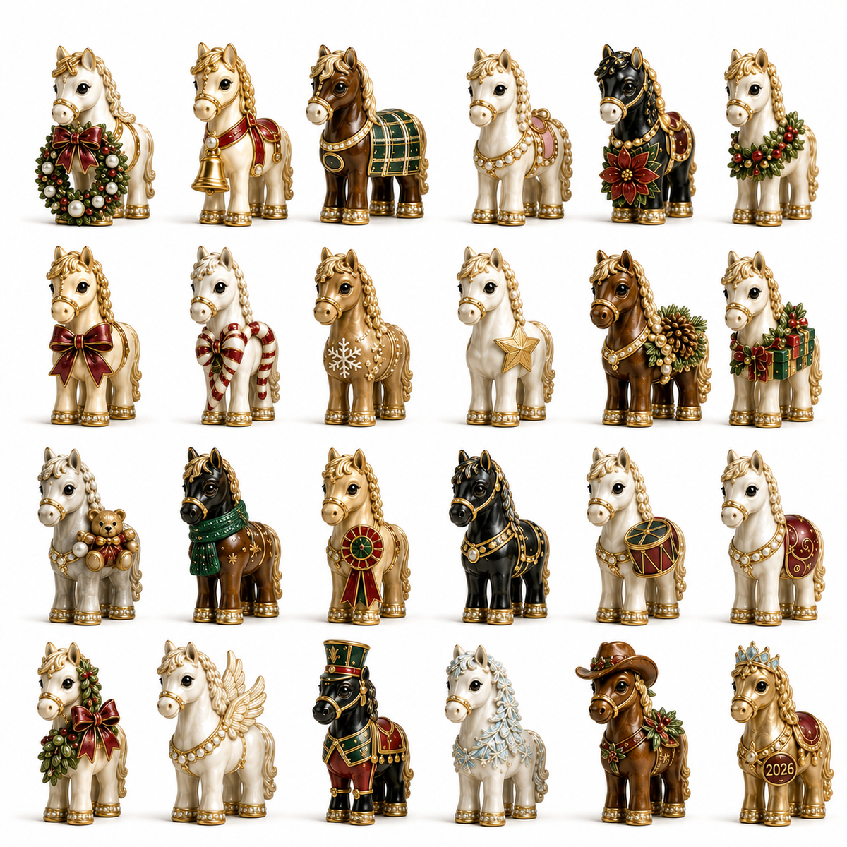 24-Day Advent Calendar Blind Box | Elegant Equestrian Figurines Gift