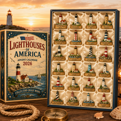 Lighthouses of America Advent Calendar 2026 – 24-Day Coastal Heritage Countdown, Collector-Grade Lighthouse Miniatures