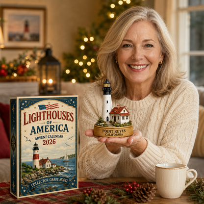 Lighthouses of America Advent Calendar 2026 – 24-Day Coastal Heritage Countdown, Collector-Grade Lighthouse Miniatures