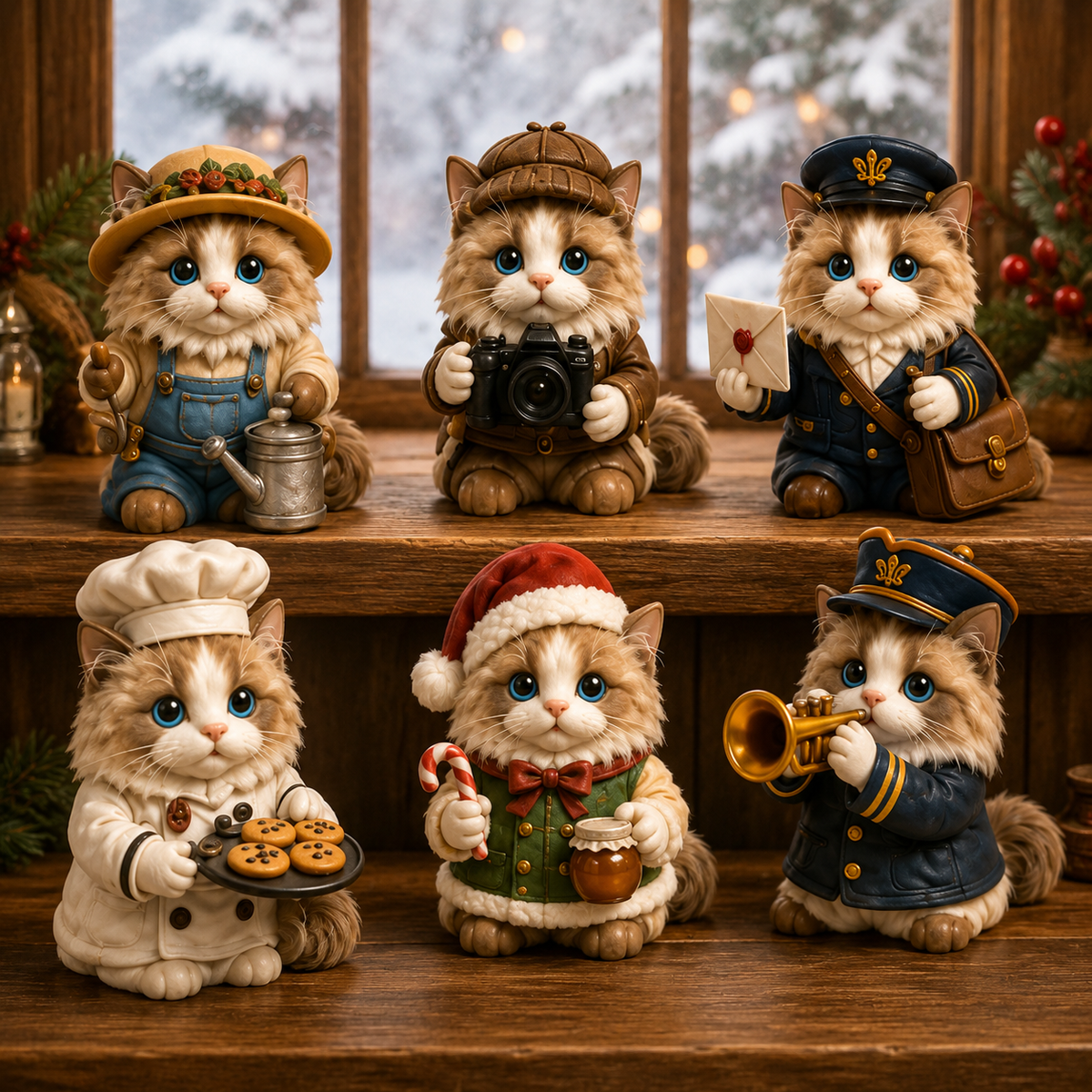 Ragdoll Jobs Advent Calendar 2026 – 24 Days of Unique  Collectible Ragdoll Cat Miniatures, Christmas Countdown Gift for Cat Lovers