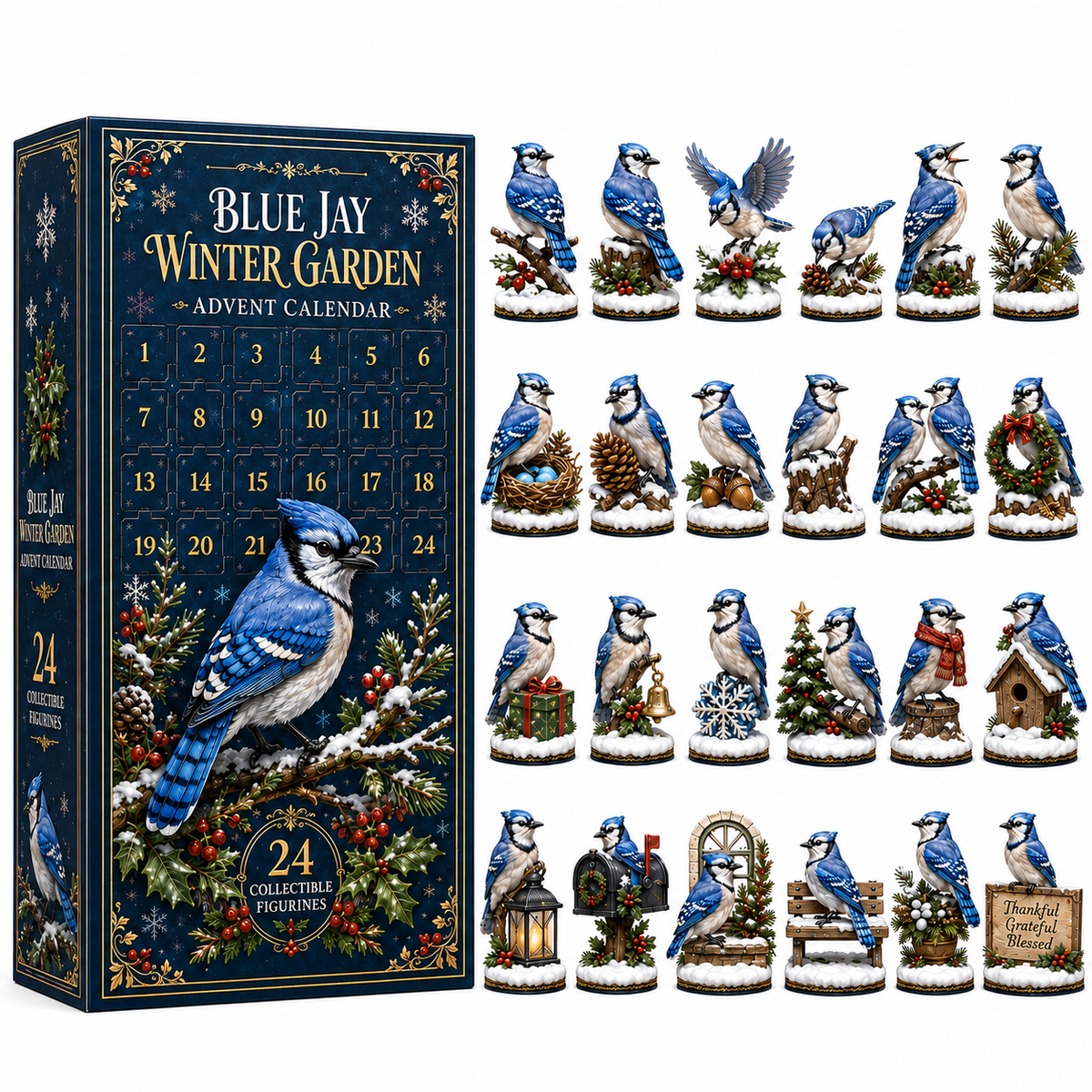24-Day Blue Jay Advent Calendar | Collectible Figurine Christmas Countdown