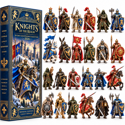 Knights of the Realm 2026 – 24-Day Medieval Legends Countdown Calendar with 24 Unique Knight Miniatures, Fantasy Collectible Gift for Medieval & Knight Lovers