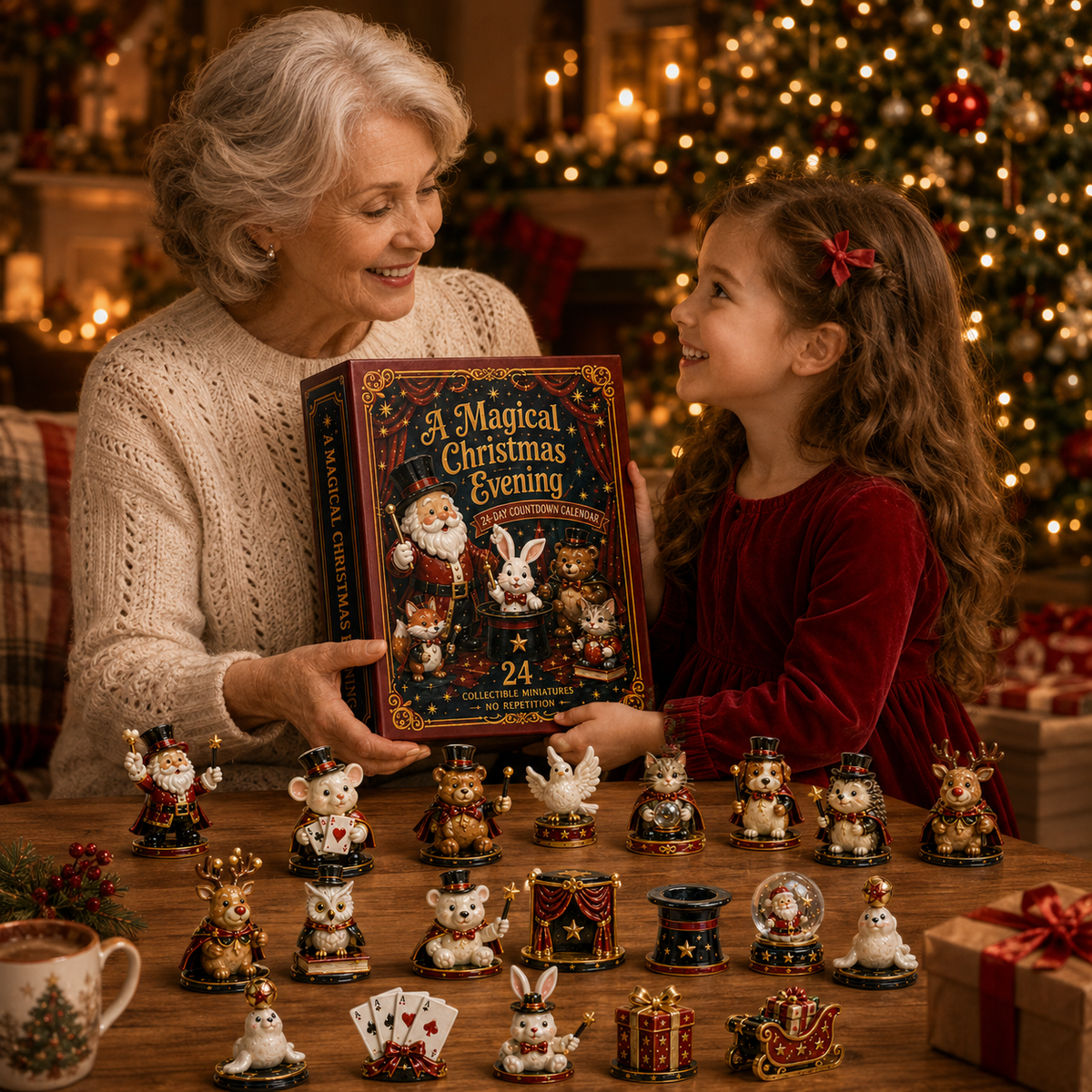 24-Day Magical Christmas Countdown Calendar – 24 Collectible Miniature Figures, A Whimsical Holiday Gift Set for Christmas Lovers & Collectors