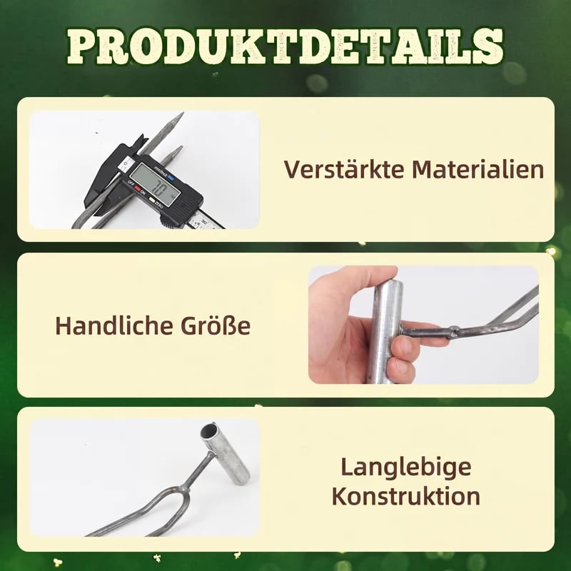 📢📢50% RABATT !!⏰Kompaktes 2-Zahn-Garten-Unkrautstecher-Werkzeug