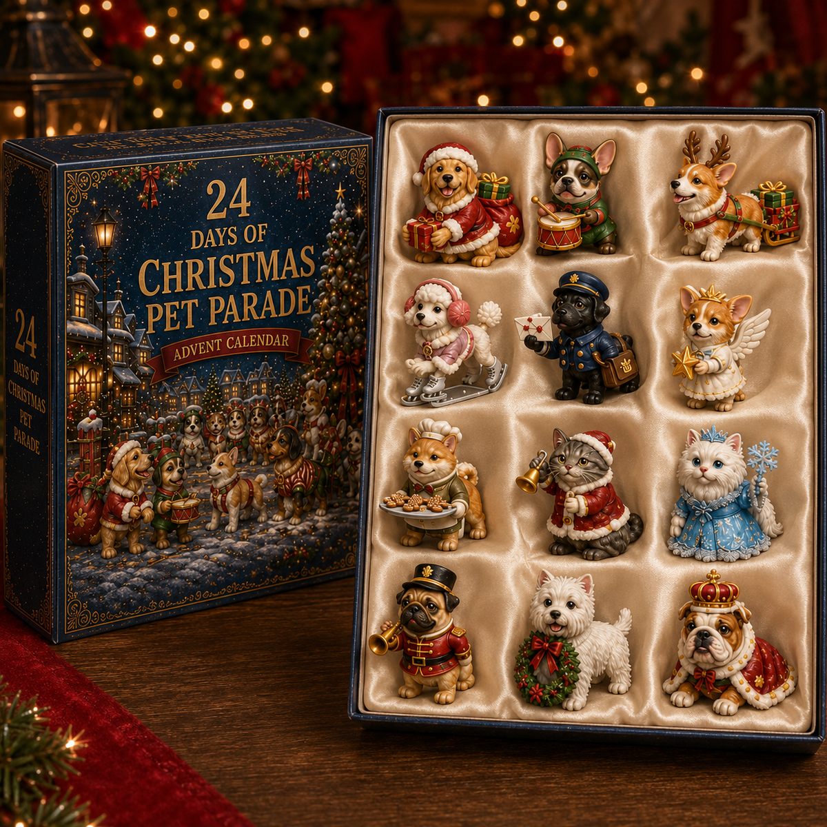 24 Days of Christmas Pet Parade Advent Calendar – 24 Unique Holiday Pet Miniatures