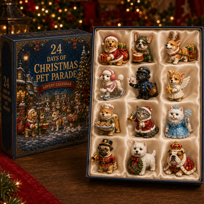 24 Days of Christmas Pet Parade Advent Calendar – 24 Unique Holiday Pet Miniatures