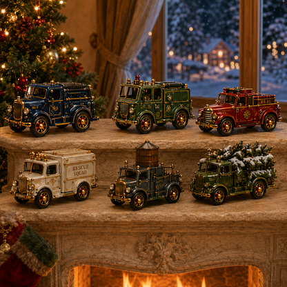 Vintage Fire Truck 24-Day Advent Calendar – Collectible Miniature Christmas Countdown Gift