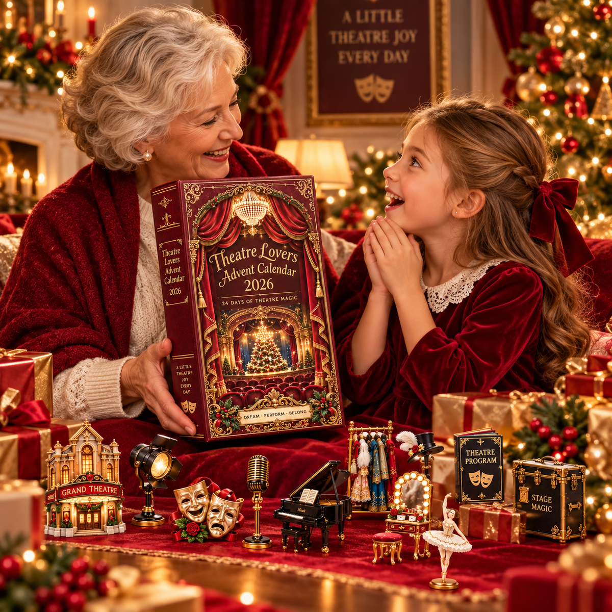 Theatre Lovers Advent Calendar 2026 – 24 Days of Theatre Magic Collectible Miniatures Christmas Countdown Gift