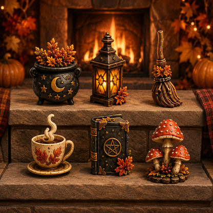 Autumn Witch Cottage Advent Calendar 2026 – 24 Cozy Witchy Miniatures, Black Cat Collectibles & Magical Fall Cottage Surprises,