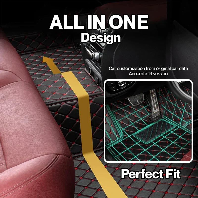 Elvie 2026 Premium 5-Layer Leather Custom Floor Mats for Cars