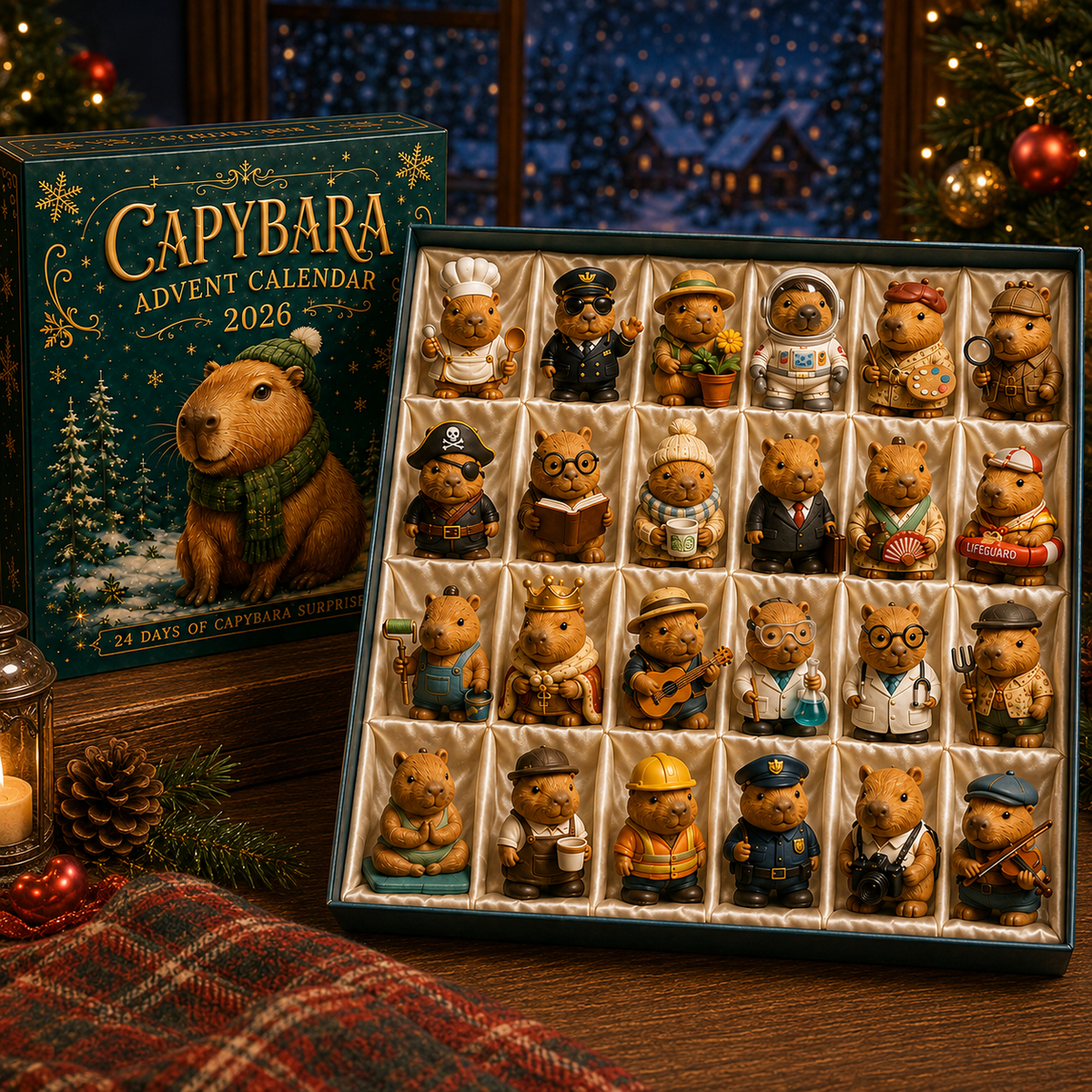 Capybara Advent Calendar 2026 – 24-Day Christmas Countdown with 24 Collectible Capybara Figures