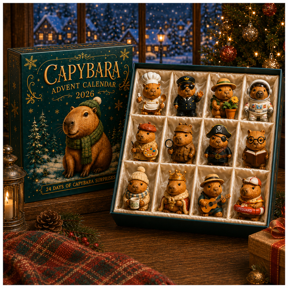 Capybara Advent Calendar 2026 – 24-Day Christmas Countdown with 24 Collectible Capybara Figures