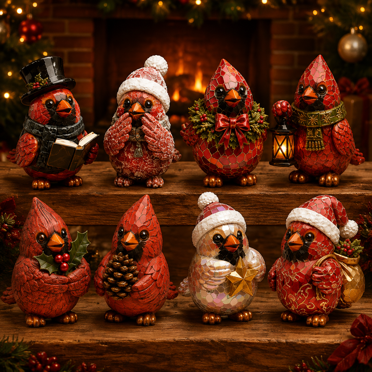 24-Day Advent Calendar | Cardinal Christmas Ornaments Countdown Gift