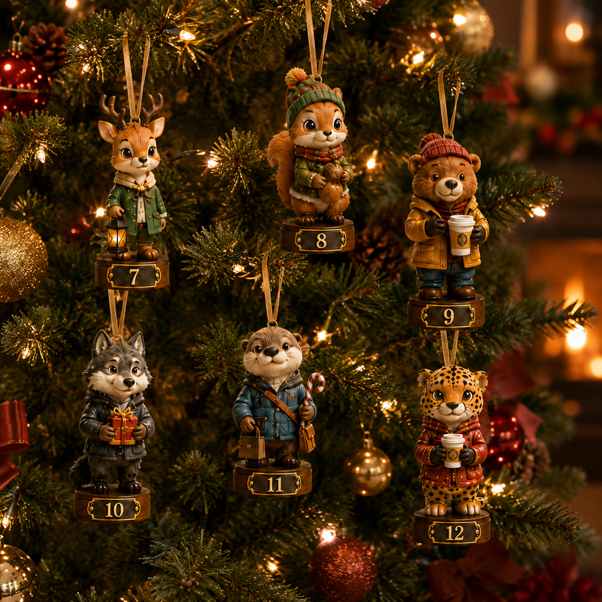 ✨24-Day Christmas Countdown Advent Calendar –Animal Surprise Ornament