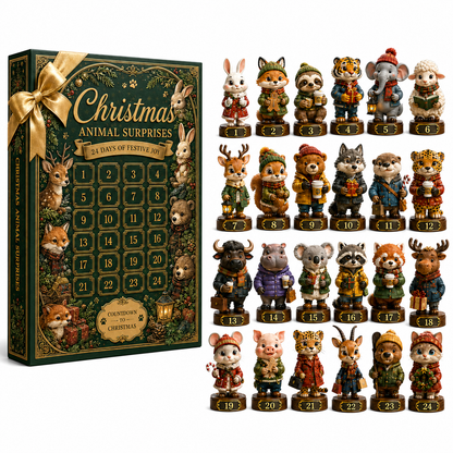 ✨24-Day Christmas Countdown Advent Calendar –Animal Surprise Ornament