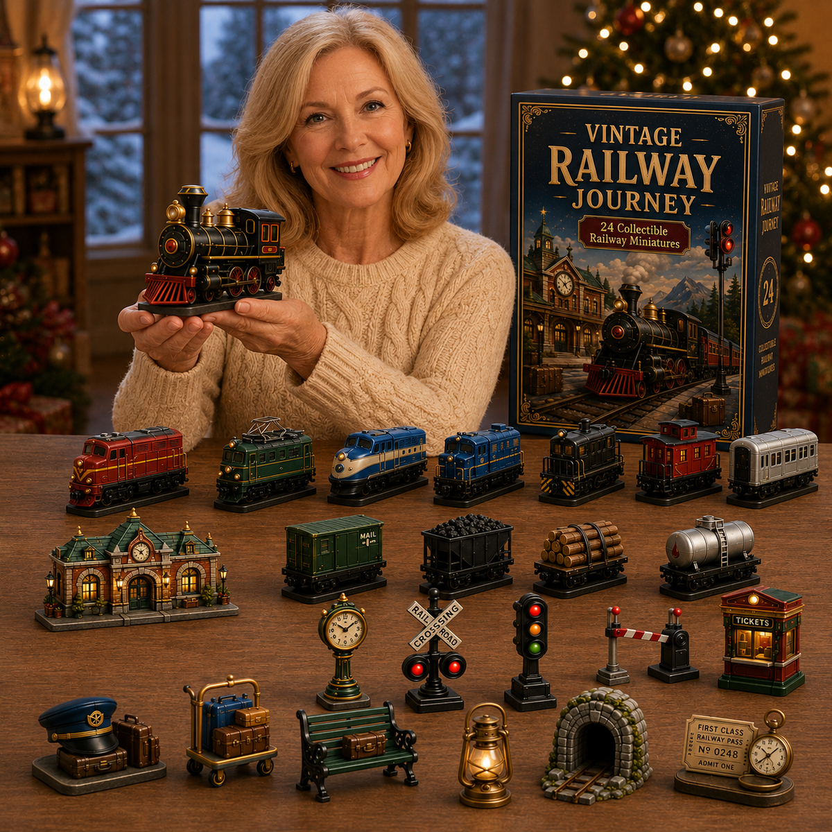 Vintage Railway Journey 24-Day Advent Calendar – Collectible Christmas Countdown Gift