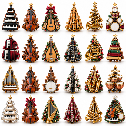 2026 Music Lovers’ Advent Calendar – 24 Unique Musical Instrument Christmas Tree Miniatures