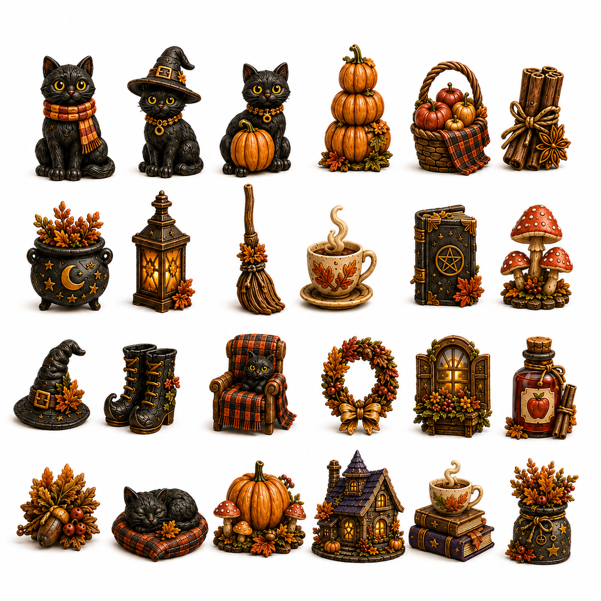 Autumn Witch Cottage Advent Calendar 2026 – 24 Cozy Witchy Miniatures, Black Cat Collectibles & Magical Fall Cottage Surprises,