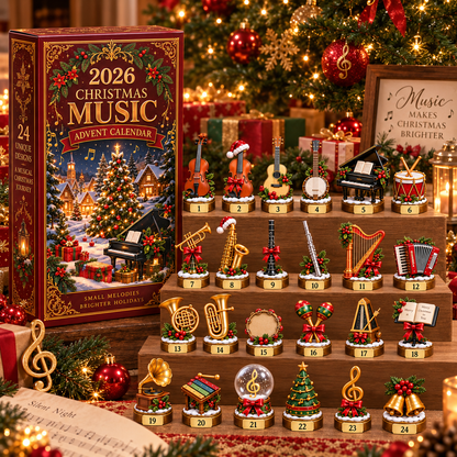 2026 Christmas Music 24-Day Countdown Calendar –  Holiday Collectible Gift for Music Lovers
