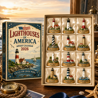 Lighthouses of America Advent Calendar 2026 – 24-Day Coastal Heritage Countdown, Collector-Grade Lighthouse Miniatures