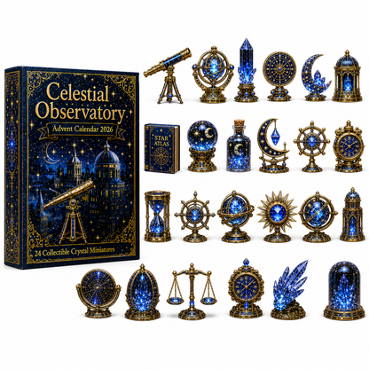 Celestial Observatory Advent Calendar 2026 – 24-Day Crystal Astronomy Miniature Collection | Moon, Stars & Cosmic Treasures