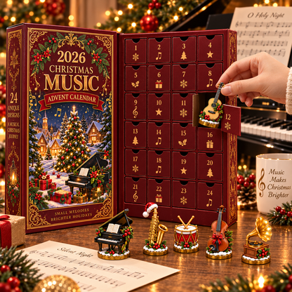2026 Christmas Music 24-Day Countdown Calendar –  Holiday Collectible Gift for Music Lovers