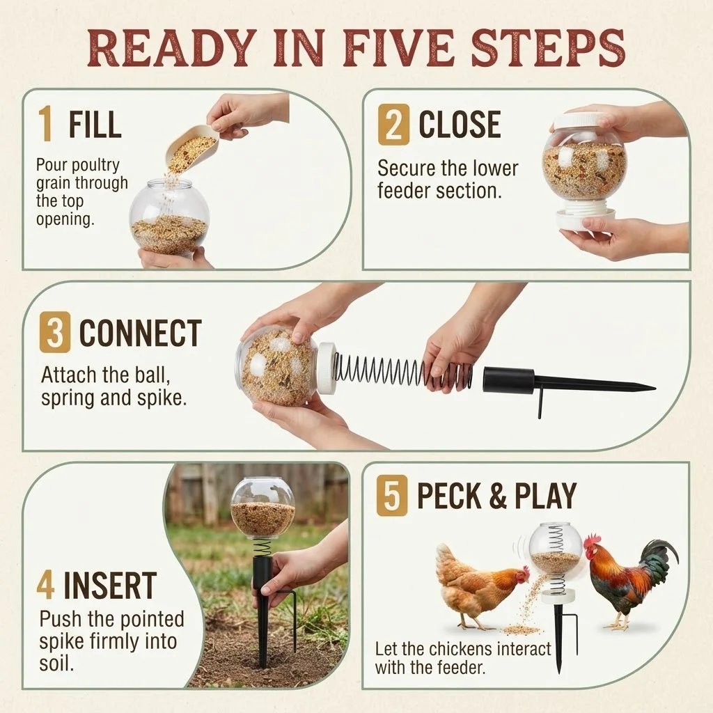 🔥 LAST DAY 49% OFF -📍Interactive Swinging Chicken Feeder Toy