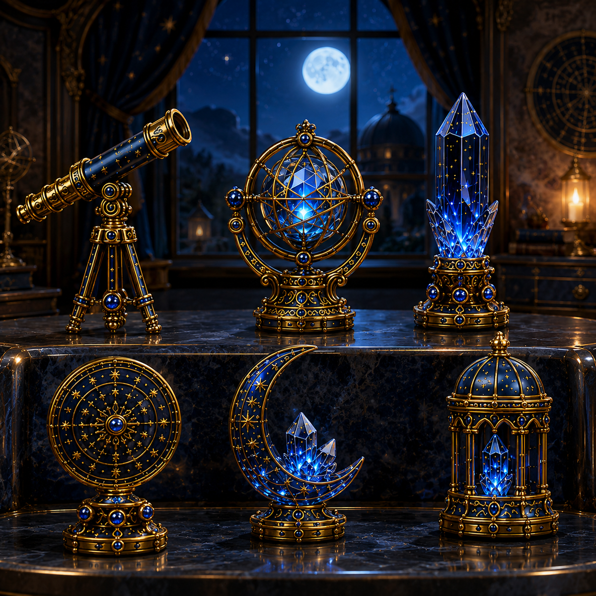 Celestial Observatory Advent Calendar 2026 – 24-Day Crystal Astronomy Miniature Collection | Moon, Stars & Cosmic Treasures