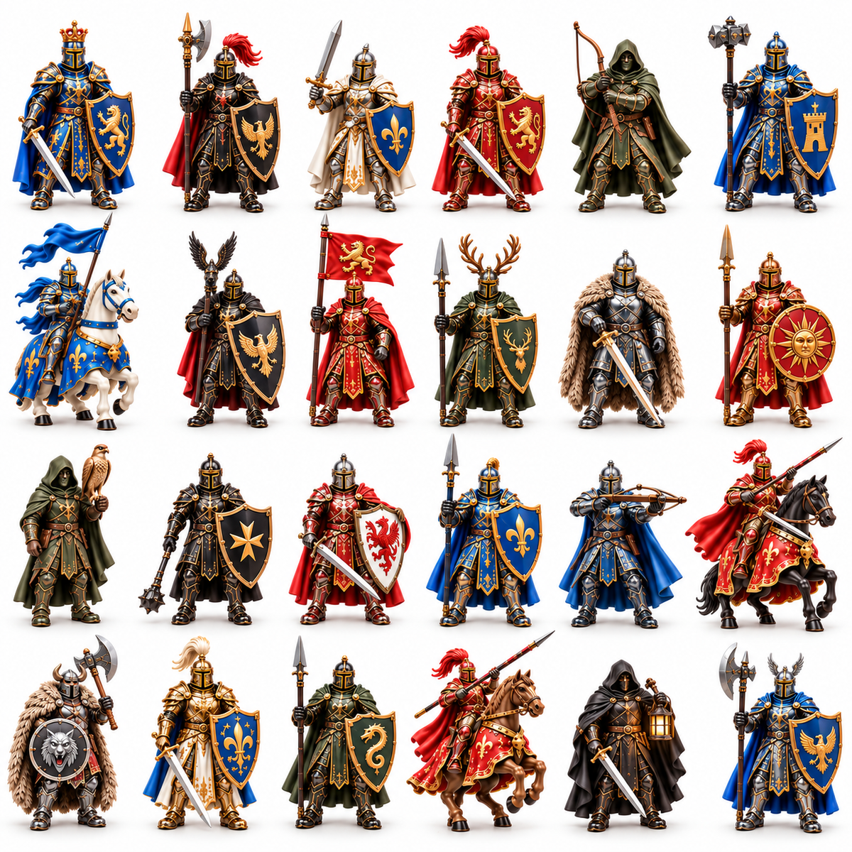 Knights of the Realm 2026 – 24-Day Medieval Legends Countdown Calendar with 24 Unique Knight Miniatures, Fantasy Collectible Gift for Medieval & Knight Lovers