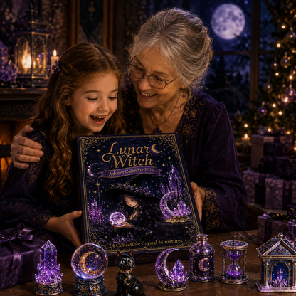 Lunar Witch Advent Calendar 2026 – 24 Enchanted Crystal Miniatures for a Magical Moonlit Countdown