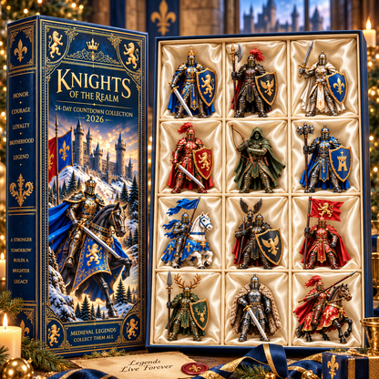 Knights of the Realm 2026 – 24-Day Medieval Legends Countdown Calendar with 24 Unique Knight Miniatures, Fantasy Collectible Gift for Medieval & Knight Lovers