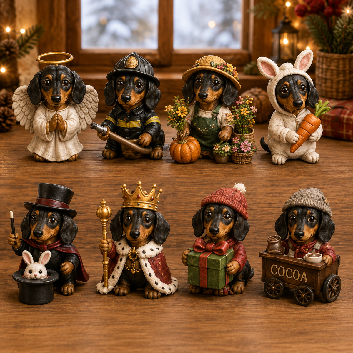 24 Days of Dachshund Jobs Advent Calendar 2026 – 24 Unique Collectible Dachshund Miniatures, Christmas Countdown Gift for Dog Lovers