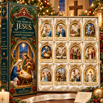 Story of Jesus 2026 – 24 Days of Faith & Wonder Advent Calendar with 24 Unique Biblical Scene Miniatures, Christian Christmas Collectible Gift