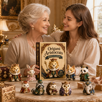 Origami Aristocrats 24-Day Advent Calendar – 24 Collectible  Royal Animal Figurines, Luxury Christmas Countdown Gift Set for Animal Lovers & Collectors