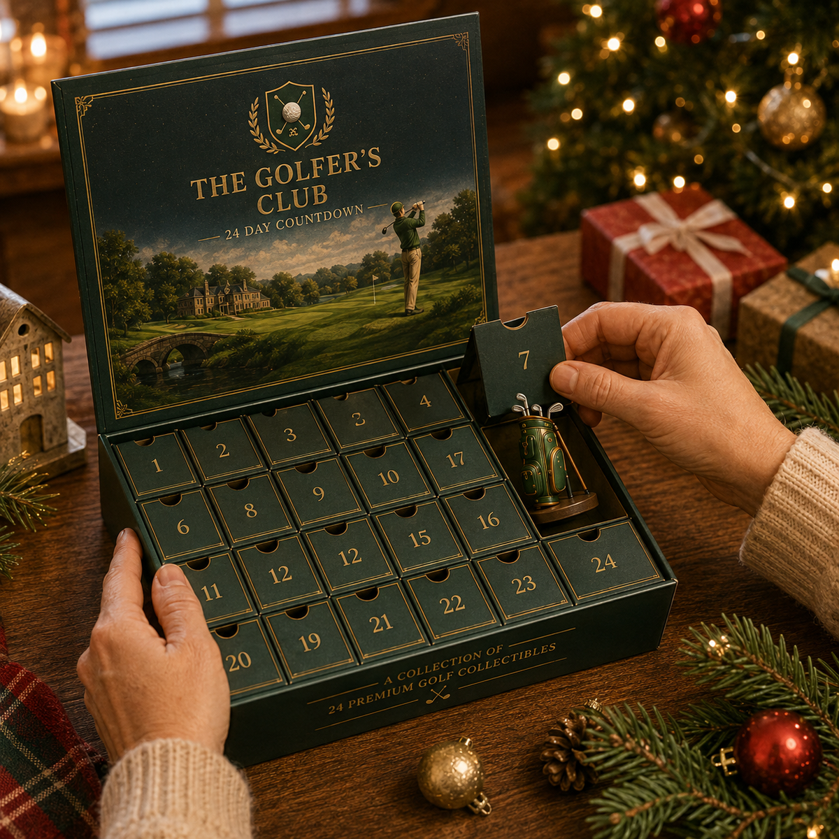 Golf 24-Day Advent Calendar – Collectible Miniature Christmas Countdown Gift for Golf Lovers