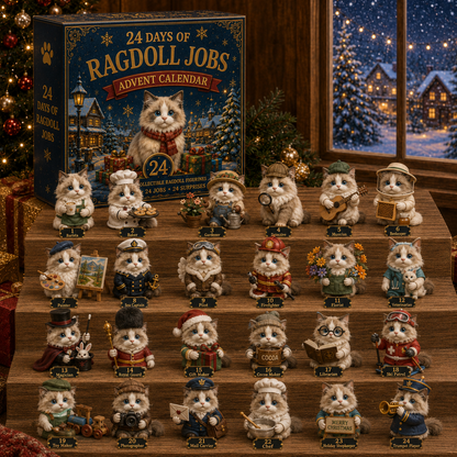 Ragdoll Jobs Advent Calendar 2026 – 24 Days of Unique  Collectible Ragdoll Cat Miniatures, Christmas Countdown Gift for Cat Lovers