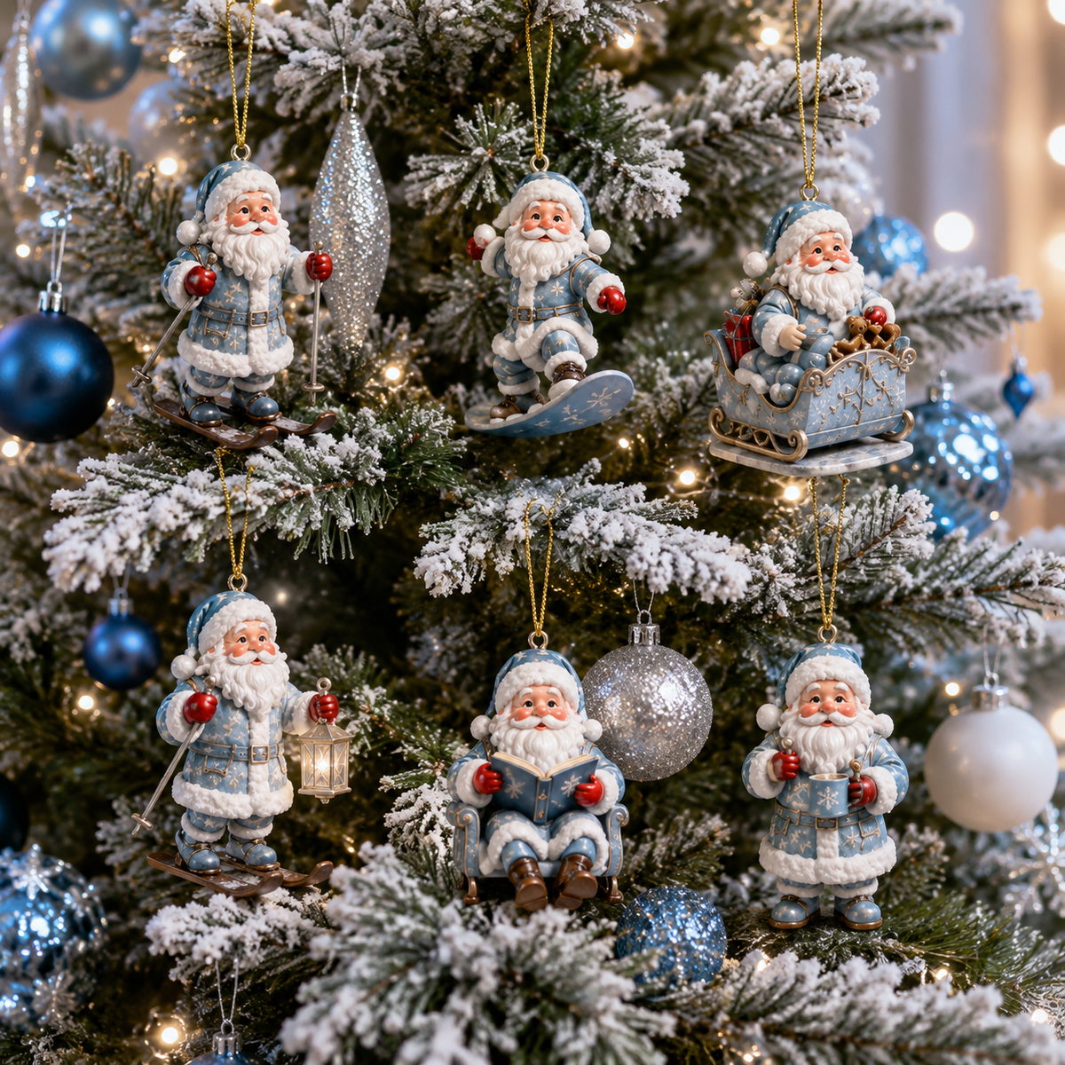 ✨24-Day Christmas Countdown Advent Calendar –Icy Santa Claus Ornament