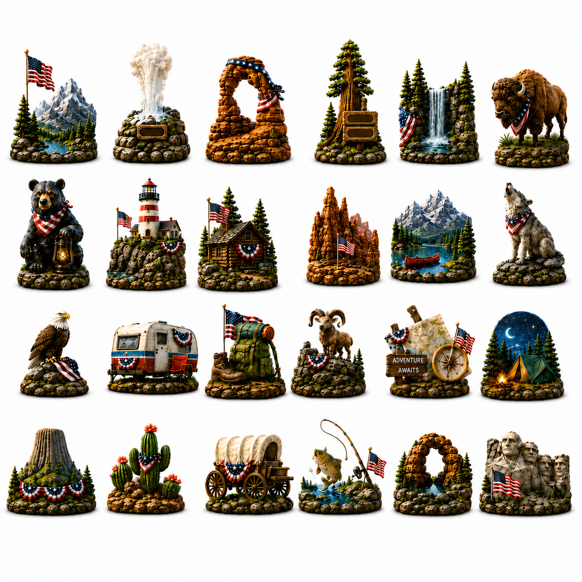 National Parks Adventure Advent Calendar 2026 – 24 Days of American Wilderness, Collector-Grade Miniature Keepsakes,