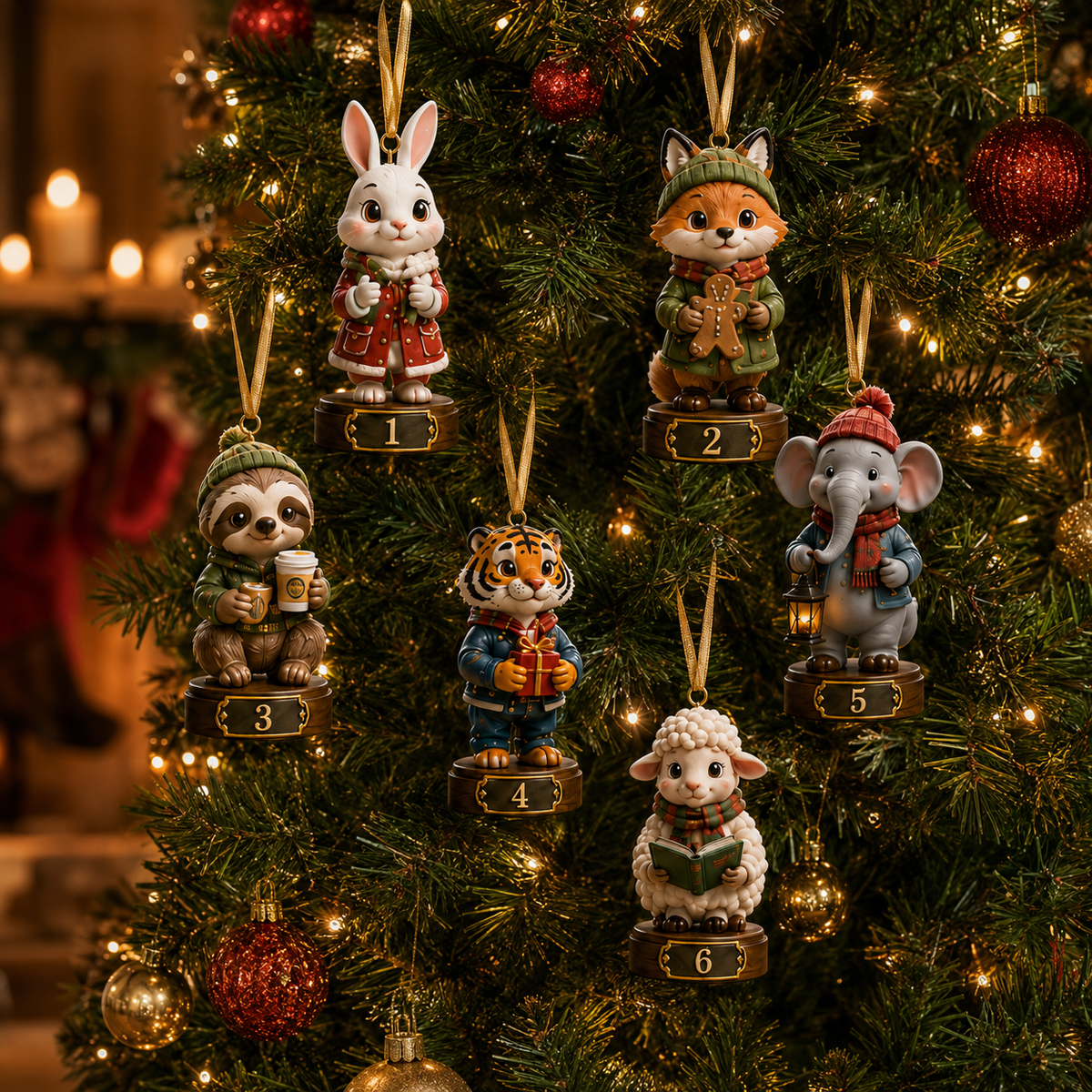 ✨24-Day Christmas Countdown Advent Calendar –Animal Surprise Ornament