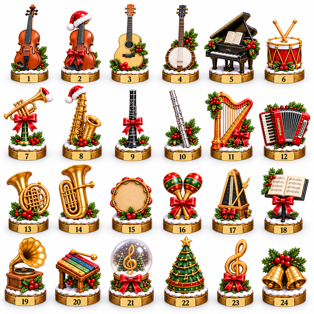 2026 Christmas Music 24-Day Countdown Calendar –  Holiday Collectible Gift for Music Lovers