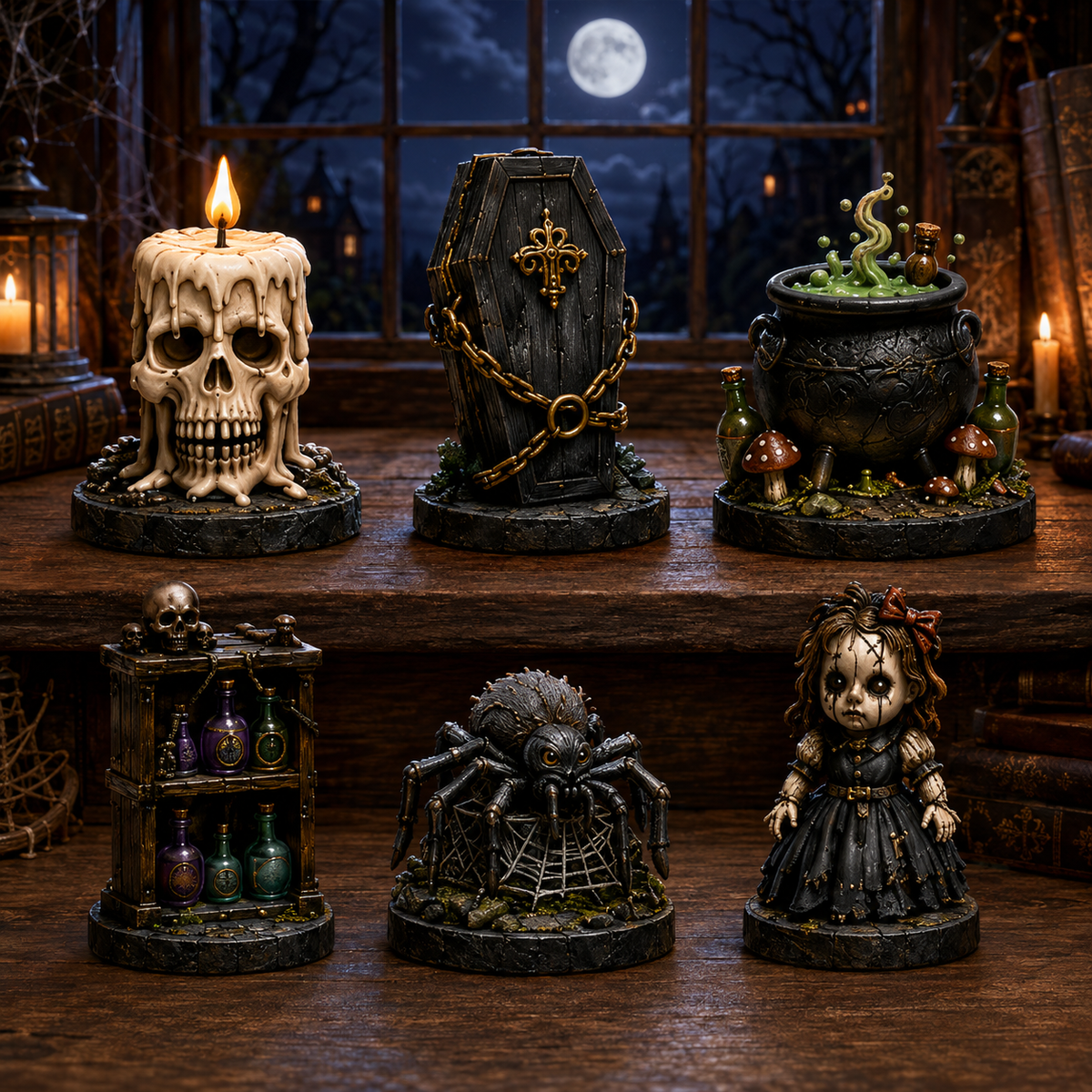 Haunted Manor Halloween Countdown Calendar 2026 – 24 Nights of Terror Gothic Miniature Collectibles