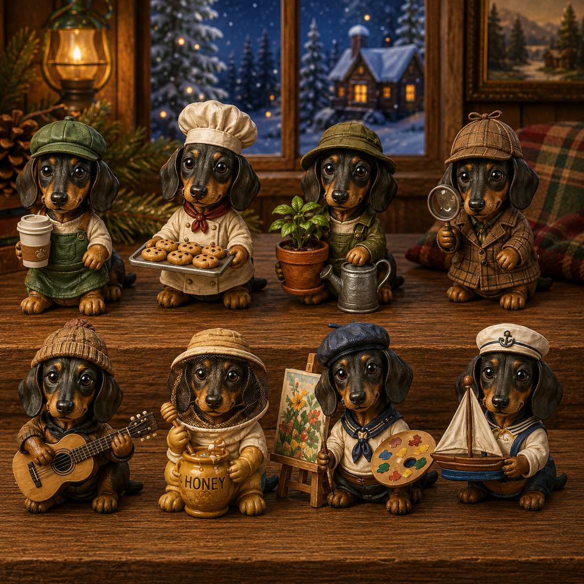 24 Days of Dachshund Jobs Advent Calendar 2026 – 24 Unique Collectible Dachshund Miniatures, Christmas Countdown Gift for Dog Lovers