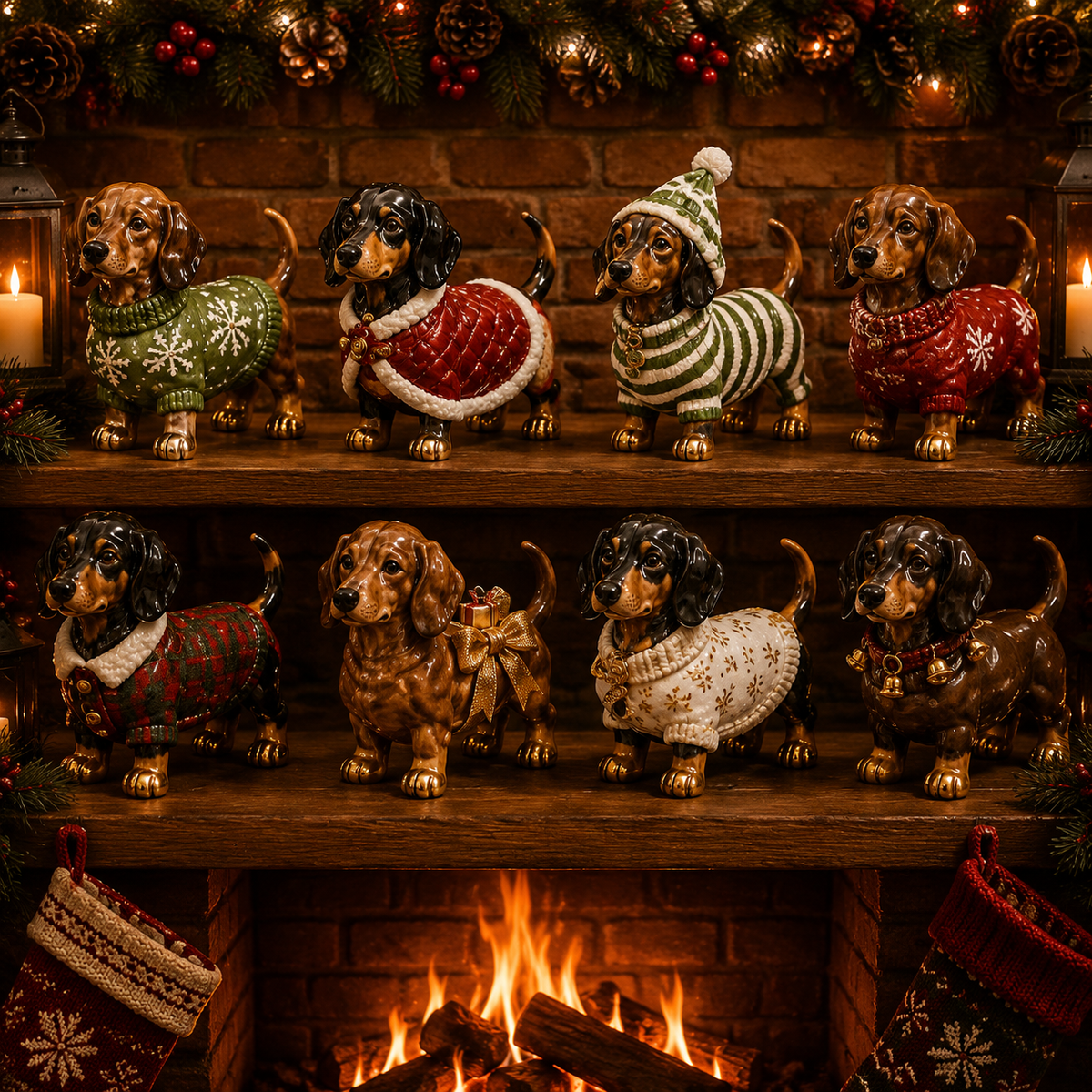 24-Day Dachshund Advent Calendar | Collectible Dog Figurine Christmas Countdown
