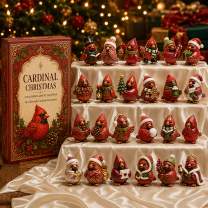 24-Day Advent Calendar | Cardinal Christmas Ornaments Countdown Gift