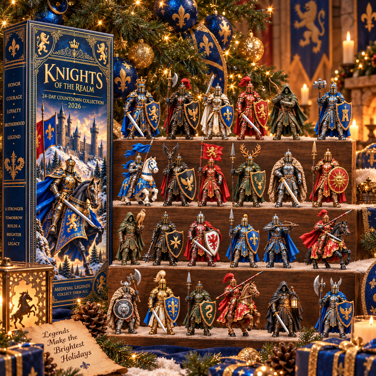 Knights of the Realm 2026 – 24-Day Medieval Legends Countdown Calendar with 24 Unique Knight Miniatures, Fantasy Collectible Gift for Medieval & Knight Lovers