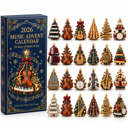 2026 Music Lovers’ Advent Calendar – 24 Unique Musical Instrument Christmas Tree Miniatures