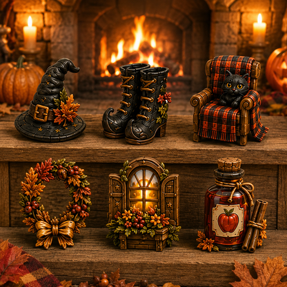 Autumn Witch Cottage Advent Calendar 2026 – 24 Cozy Witchy Miniatures, Black Cat Collectibles & Magical Fall Cottage Surprises,