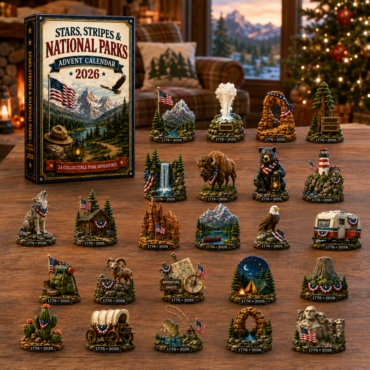 National Parks Adventure Advent Calendar 2026 – 24 Days of American Wilderness, Collector-Grade Miniature Keepsakes,